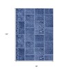 Navy Blue And Denim Blue Patchwork Washable Indoor Outdoor Area Rug - 3 of 4