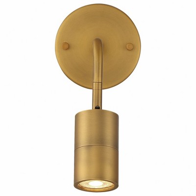 Antique Brushed Brass LED Wall Spotlight