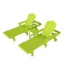 WestinTrends Malibu 3 Piece Adirondack Reclining Chaise Lounge With Arms & Wheels - 3 of 4