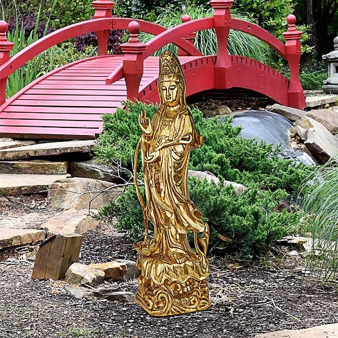 Design Toscano The Golden Guan-Yin Chinese Goddess of Mercy Statue