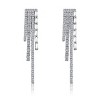 Guili Sterling Silver White Gold Plated Graduated Fringe Dangle Earrings with Sparkling Cubic Zirconia – Elegant, Chic, Perfect for Special Occasions - 2 of 2
