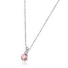 Pompeii3 1/4Ct Pink Diamond Solitaire Pendant 14k White Gold 18" Necklace Lab Created - 2 of 4