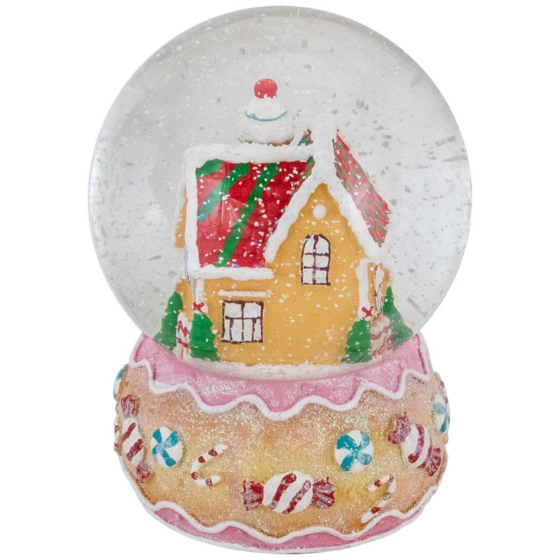 Northlight 6.5" Gingerbread House Musical Christmas Snow Globe, 4 of 6