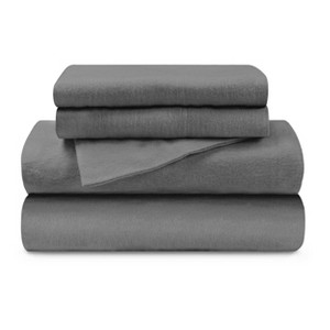 Heavyweight Cotton Flannel Solid or Trellis Deep Pocket Sheet Set by Blue Nile Mills - 1 of 4