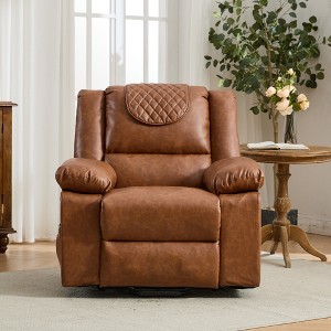 GDFStudio Naya Modern Remote-Controlled Heating and Massage Assistive Upholstered Recliner Chair - 1 of 4