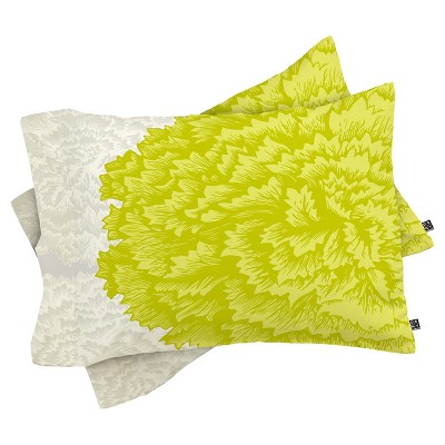 Caroline Okun Lucent Lightweight Pillowcase Standard Lime - Deny Designs