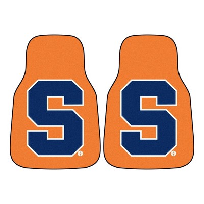 NCAA Syracuse Orange University Carpet Car Mat Set 2pc - Orange