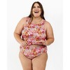 Lime Ricki Women's Groovy Blooms Knotted Crop - 3 of 4
