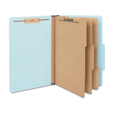 HITOUCH BUSINESS SERVICES Pressboard Classification Folder 3-Dividers 3.5" Exp Ltr Blue 20/BX