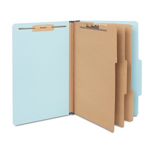 HITOUCH BUSINESS SERVICES Pressboard Classification Folder 3-Dividers 3.5" Exp Ltr Blue 20/BX - 1 of 4