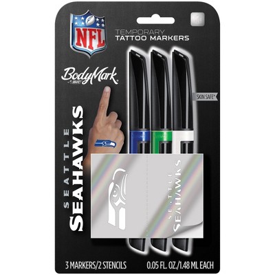 NFL Seattle Seahawks Temporary Tattoo Marker - 3pk