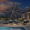 PURPLE LEAF 10x10 Ft Cantilever Umbrella Square Solar Powered LED Outdoor Patio Umbrella with 360°Rotation Adjustable With Base - 2 of 4
