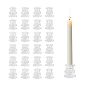 EcoSummer 24PCS Clear Glass Candlestick Holders, 2.2" Taper Candle Holders for Wedding & Party Décor. - 1 of 4