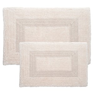 Hastings Home Reversible Cotton Bath Mat Set - Ivory, 2-pc - 1 of 4