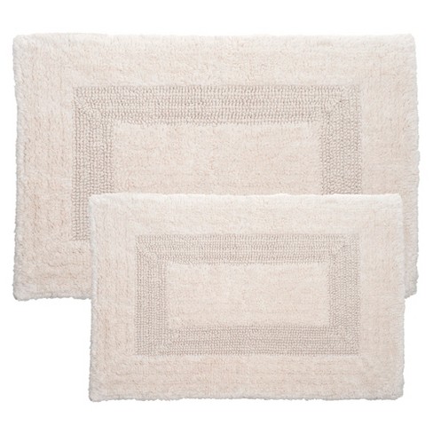 Hastings Home Reversible Cotton Bath Mat Set - Ivory, 2-pc : Target