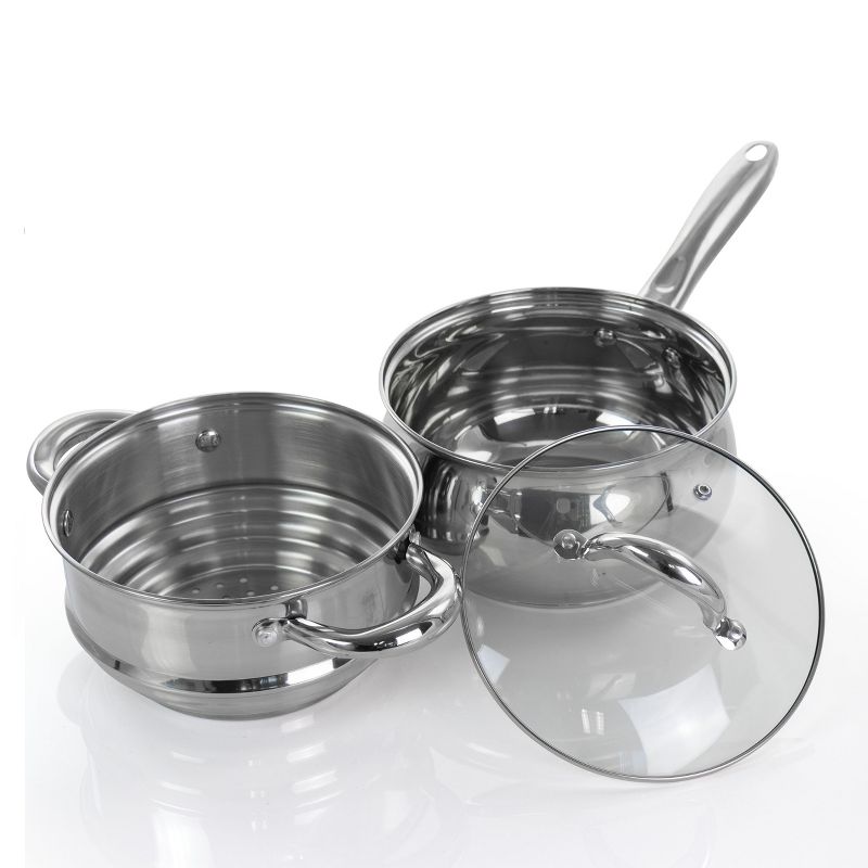 Gibson Home Ancona 12 Piece Stainless Steel Belly Shaped Cookware Set with Kitchen Tools, 2 of 17