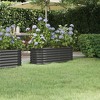 vidaXL Garden Raised Bed Gray Powder-coated Steel - 44.9" x 15.7" x 14.2" Anthracite - 2 of 4