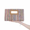 FATMOON Summer New Fashion Straw Weave Top Handle Clutch Handbags for Women, Detachable Chain Crossbody Bag - 4 of 4