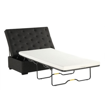 Sapphtopaz Modern Ottoman Folding Sofa Bed Convertible Ottoman Sleeper with Memory Mattress and Button Tufting for Living Room, Entryway