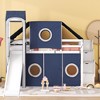 PAGED Twin Size Loft Bed with Storage Stairs, Wooden Bed Frame with Tower, Tent and Guardrail, Modern Bunk Bed for Boy and Girl - 2 of 4