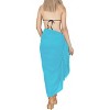 LA LEELA Women's Summer Beach Sarong Wrap Skirt Swimsuit Cover Ups for Swimwear Vacationwear Skirts One Size Blue, Solid - image 2 of 4