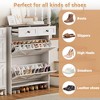 Shoe Storage Cabinet, Narrow Freestanding Slim Shoe Cabinet with 2 Flip Drawers & 2 Drawers, Hidden Shoe Storage for Entryway - 4 of 4