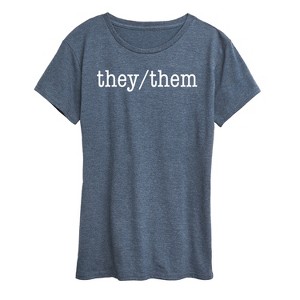 Women's - Instant Message - They Them Pronouns Short Sleeve Graphic T-Shirt - 1 of 4
