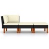 vidaXL 3 Piece Patio Lounge Set Poly Rattan and Solid Eucalyptus Wood - 2 of 4