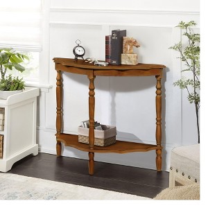 HDZNVF Retro Circular Curved Half-Moon Console Table - 1 of 4