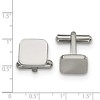 Black Bow Jewelry Men's Stainless Steel Polished Square Cuff Links, 13mm - 2 of 3