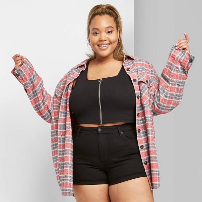 black high waisted shorts plus size