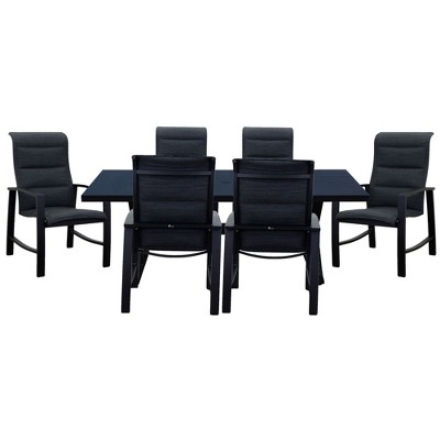 Courtyard Casual Santorini 7 pc 84" Rectangle Dining Set  Includes:  One 84" Dining Table and six Dining Chairs