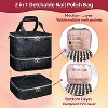 3 Layers Detachable Nail Kit Storage bag,PU Leather, Holds 84 Bottles & Nail Lamp. - 4 of 4