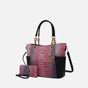 MKF Collection Bonita Crocodile Embossed Tote handbag with Wallet by Mia K - 1 of 4