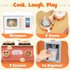 Costway Kids Play Kitchen with Microwave Stoves Rotation Knobs Ice Dispenser Faucet Sink Green/Brown - 4 of 4