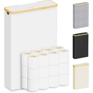 Toilet Paper Storage Organizer with Lid, Holds 24 Regular Rolls or 18 Mega Rolls, Slim Bathroom Organizer - 1 of 4