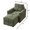 GDFStudio Warner Corduroy 55" D Upholstered Accent Chair with Ottoman - 3 of 4