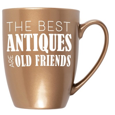 Elanze Designs The Best Antiques Are Old Friends Bronze 10 ounce New Bone China Coffee Cup Mug