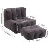 NicBex Bean Bag Chair,Beanbag Chair with Ottoman,Adult Lounge Sofa,Comfy Chair for Living Room Bedroom - 3 of 4