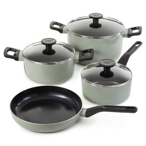 BergHOFF Leo Glints Non-stick Ceramic 7Pc Cookware Set, Recycled Aluminum, Sage - 1 of 4
