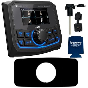JVC KD-MR1BTS Waterproof Radio compatible with Stinger SEADASH3B Universal Marine 3" Radio Dash Kit, SMRAUXUSB3 USB/AUX - 1 of 4