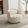 CAVINAS 360° Swivel Barrel Chair with Pillow,Modern Round Reading Armchair with Sturdy Metal Base for Living Room,Office - 2 of 4