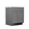 Kitchen Base Cabinet, Unassembled Cabinet with Adjustable Shelf without Top - 3 of 4