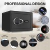 Safe for Home, 1.0 Cubic Feet Small Safe with Removable Shelf, Alarm System, Digital Electronic Security Money Box, Black, 9.84"D x 13.78"W x 9.84"H - 3 of 4