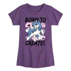 Girls' - My Little Pony - Born To Create Fitted Short Sleeve Graphic T-Shirt - 1 of 4