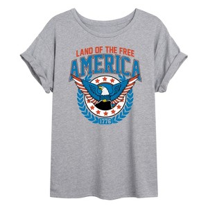 Women's - Instant Message - America Collegiate Oversized Graphic T-Shirt - 1 of 4