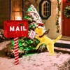 Tangkula 3.5 FT Christmas Lighted Mailbox & Dog, Xmas Decoration with 120 Warm White LED Lights Holiday Yard Decoration with Zip Ties & Ground Stakes - 3 of 4