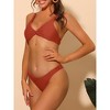 Elerevyo Women's Twist Cross Knot Solid Adjustable Straps Self Tie Back Swimsuits Bikini 1 Set - 2 of 4
