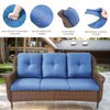 POCASSY 68" Wide Outdoor 3-Seater Sofa Patio Couch, All Weather Brown Wicker Patio Couch with Cushions for Porch Deck Backyard Pool - 4 of 4