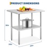 Stainless Steel Work Table with Backsplash, Heavy Duty Commercial Prep Table, NSF Certified Workstation for Restaurant Kitchen, Bakery - 3 of 4